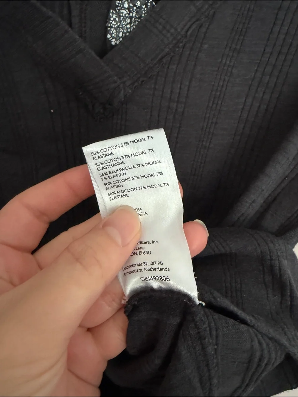 Pilcro Anthropologie Black Ribbed Double V Tee Medium